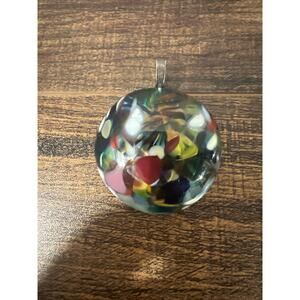 multicolor glass fused pendant